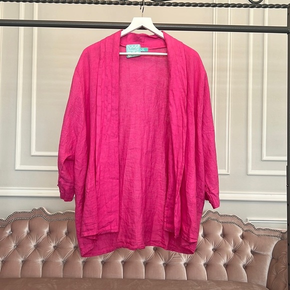 NWOT ZOE MARBELLA 100% LINEN JACKET WITH POCKET SIZE OS - Picture 5 of 17